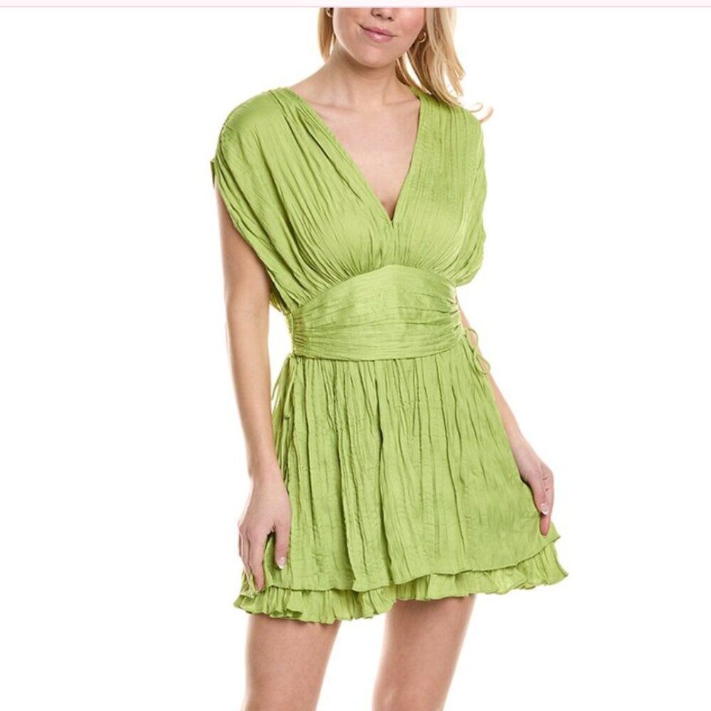 FREE PEOPLE Bonny Mini Dress in Citron Silk XS - Picture 4 of 4